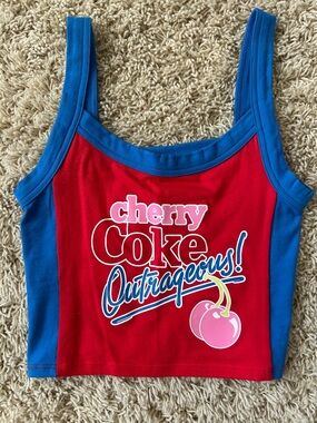 PacSun Red and Blue Colorblock Tank Top Size XS